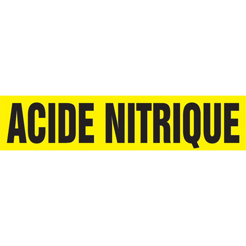 Marqueur de tuyau "Acid Nitrique", Autocollant, 4" h x 24" la, Noir sur jaune M & M Nord Ouest Inc
