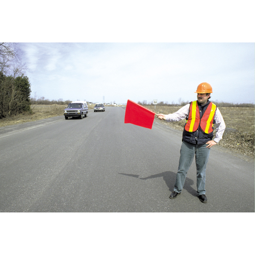 Traffic Safety Flags, Vinyl, With Handle M & M Nord Ouest Inc