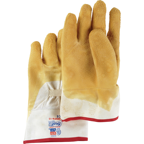 Gants enduits Nitty Gritty, 10/Grand, R&ecirc;vetement Latex de caoutchouc, Enveloppe en Coton M & M Nord Ouest Inc