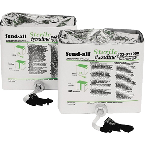 Cartouches de liquide pour poste de douche oculaire Fendall Pure Flow 1000, 1120 oz M & M Nord Ouest Inc