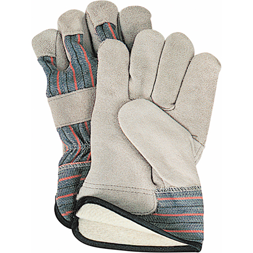 Winter-Lined Fitters Gloves, Large, Split Cowhide Palm, Cotton Fleece Inner Lining M & M Nord Ouest Inc