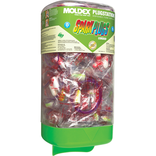 Distributeur PlugStation avec bouchons d'oreille SparkPlugs &agrave; cordon M & M Nord Ouest Inc