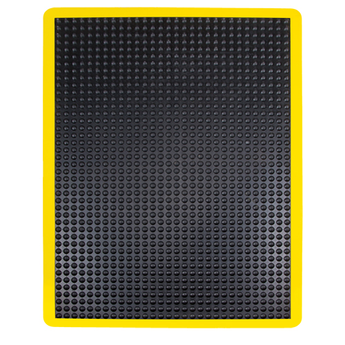 Tapis antifatigue en d&ocirc;me, &agrave; bulles, 2' x 3' x 1/2", Noir, Caoutchouc M & M Nord Ouest Inc
