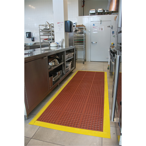 Tapis modulaire antifatigue, Nid d'abeilles, 3' x 3' x 1/2", Brun, Nitrile/Caoutchouc M & M Nord Ouest Inc