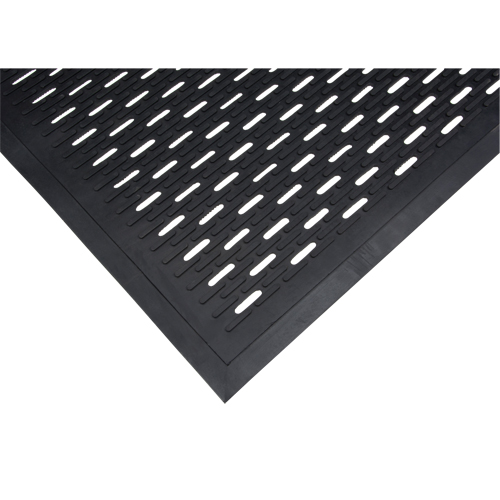 Tapis &agrave; profil bas, Caoutchouc, Grattoir Type, Motif &agrave; fentes, 3' x 5', Noir M & M Nord Ouest Inc
