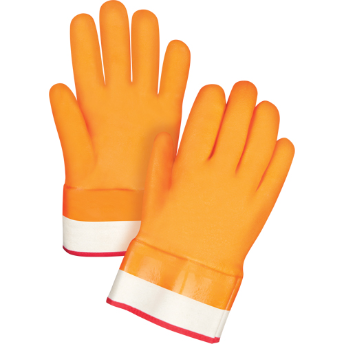 Winter-Lined Chemical-Resistant Gloves, Size Large/9, 10" L, PVC, Foam Fleece Inner Lining, Winter Weight M & M Nord Ouest Inc