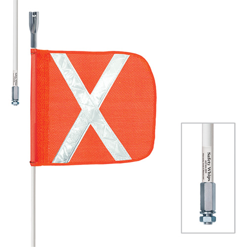 Tiges de s&eacute;curit&eacute; robustes Safety Whip, Fixation Filet&eacute;, Hauteur 5', Orange M & M Nord Ouest Inc