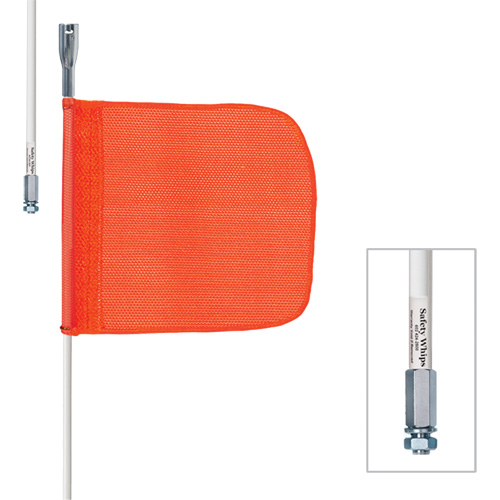 Tiges de s&eacute;curit&eacute; robustes Safety Whip, Fixation Filet&eacute;, Hauteur 10', Orange M & M Nord Ouest Inc