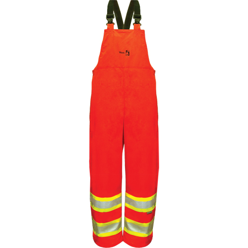 Pantalons &agrave; bavette de s&eacute;curit&eacute; imperm&eacute;ables ignifuges haute visibilit&eacute; en polyur&eacute;thane, 4T-Grand, Orange M & M Nord Ouest Inc