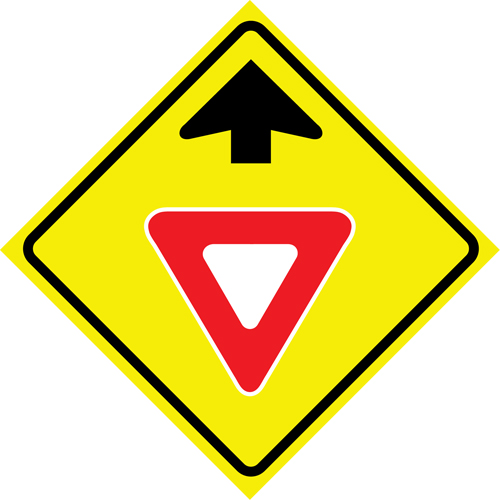 "Yield Ahead" Roll-Up Traffic Sign, 36" x 36", Vinyl, Pictogram M & M Nord Ouest Inc