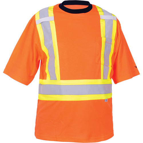 T-shirt de s&eacute;curit&eacute;, Polyester, 2T-Grand, Orange haute visibilit&eacute; M & M Nord Ouest Inc