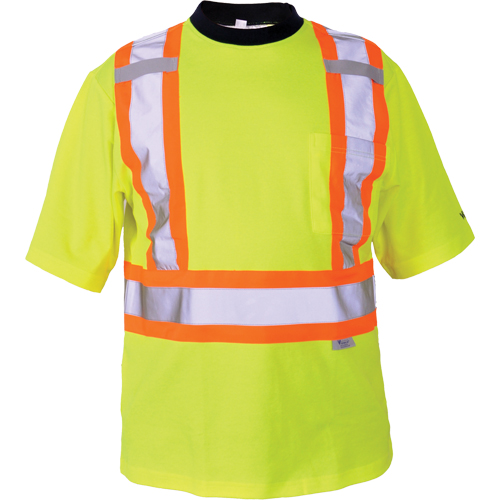 T-shirt de s&eacute;curit&eacute;, Polyester, Moyen, Jaune lime haute visibilit&eacute; M & M Nord Ouest Inc