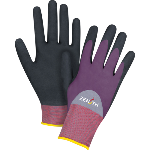Gants enduits de premi&egrave;re qualit&eacute; ZX-2, 9/Grand, R&ecirc;vetement Nitrile/Mousse de nitrile, Calibre 18, Enveloppe en Nylon M & M Nord Ouest Inc