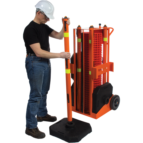 Zone de s&eacute;curit&eacute; portative , 100' lo, Acier, Orange M & M Nord Ouest Inc
