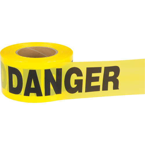 Ruban pour barricade Danger, Bilingue, 3" la x 1000' lo, 1,5 mil, Noir sur jaune M & M Nord Ouest Inc