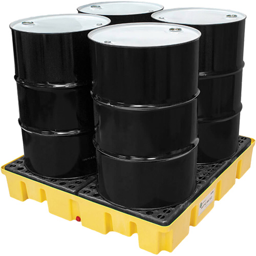 Poly-Slim-Line Spill Pallet with Drain, 66 US gal. Spill Capacity, 49" x 49" x 8.75" M & M Nord Ouest Inc