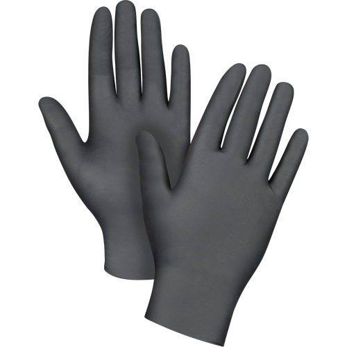 Gants jetables de calibre m&eacute;dical r&eacute;sistants &agrave; la perforation, 2T-Grand, Nitrile, 5 mils, Sans poudre, Noir, Classe 2 M & M Nord Ouest Inc
