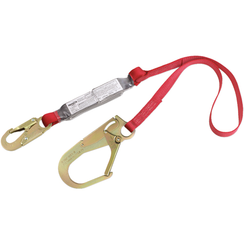 PRO Shock Absorbing Lanyards, 6', Gate Hook Center, Snap Hook Leg Ends, Polyester M & M Nord Ouest Inc