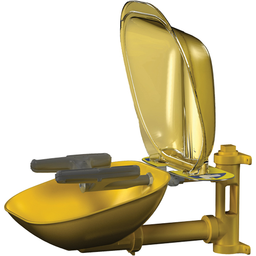 Postes de douche oculaire/faciale Halo, Installation Montage mural, Bol Plastique M & M Nord Ouest Inc