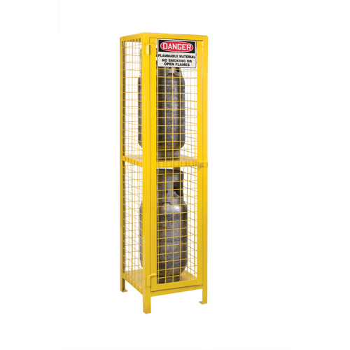 Armoires pour cylindres &agrave; gaz, nbre de bouteilles: 2, 17" , 17" , 69" , Jaune M & M Nord Ouest Inc