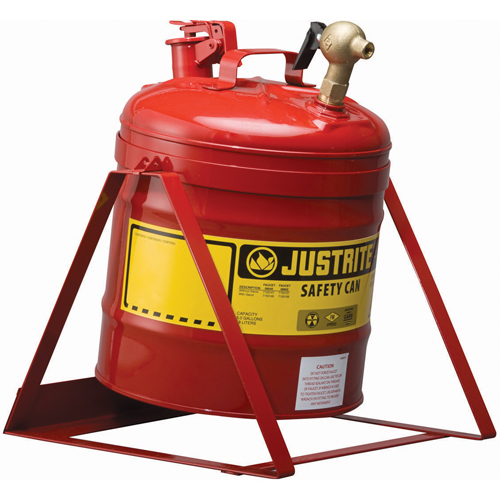 Bidon avec robinet s&eacute;curitaires pour laboratoires, Type I, Acier, 5 gal. US, Rouge, Homologu&eacute; FM M & M Nord Ouest Inc