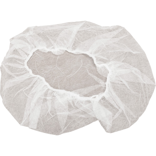 Bonnets bouffants non tiss&eacute;s, Polypropyl&egrave;ne, 21"/Grand, Blanc M & M Nord Ouest Inc