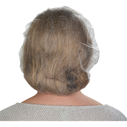 Bonnets bouffants non tiss&eacute;s, Polypropyl&egrave;ne, 21"/Grand, Blanc M & M Nord Ouest Inc