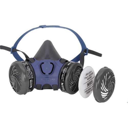 Respirateur &agrave; demi-masque 7000 pr&eacute;-assembl&eacute; pour la peinture pulv&eacute;ris&eacute;e/pesticides, &eacute;lastom&egrave;re/Thermoplastique, Moyen M & M Nord Ouest Inc