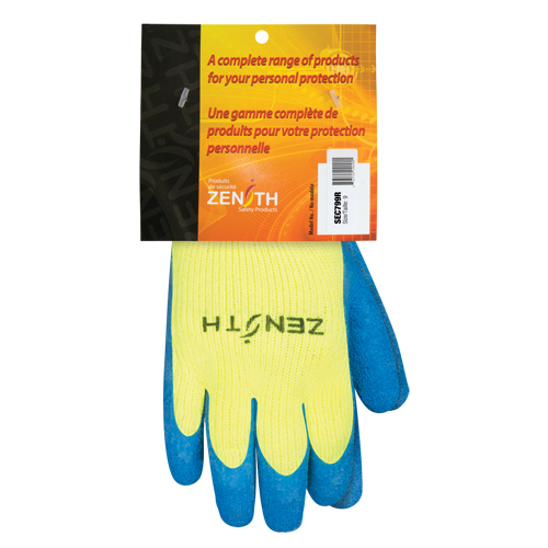 Gants haute visibilit&eacute; doubl&eacute;s d'acrylique de caoutchouc naturel, 9, R&ecirc;vetement Latex de caoutchouc, Calibre 7, Enveloppe en Acrylique M & M Nord Ouest Inc