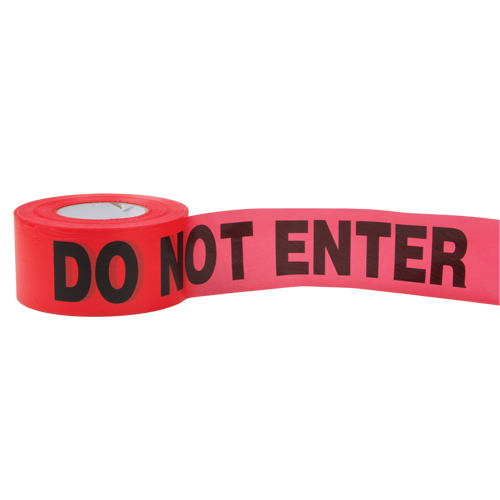 Standard Barricade Tape, English, 3" W x 1000' L, 2 mils, Red M & M Nord Ouest Inc