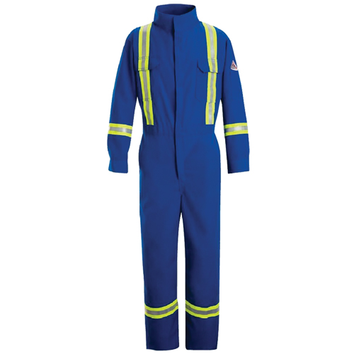 Combinaisons de qualit&eacute; sup&eacute;rieure r&eacute;sistantes aux flammes avec bandes r&eacute;fl&eacute;chissantes, Taille 38, Bleu royal, 5,1 cal/cm² M & M Nord Ouest Inc