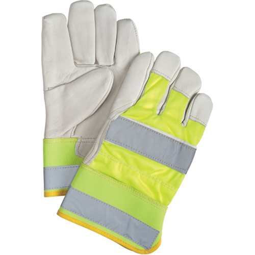 Gants d'ajusteur orange haute visibilit&eacute; &agrave; chaleur sup&eacute;rieure, Grand, Paume en Cuir fleur de vache, Doublure en Thinsulate M & M Nord Ouest Inc