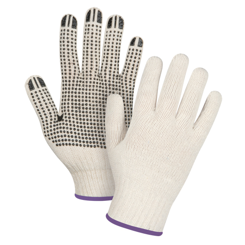 Gants l&eacute;gers tricot&eacute;s &agrave; pois, Poly/coton, Un c&ocirc;t&eacute;, Calibre 7, T-petit M & M Nord Ouest Inc