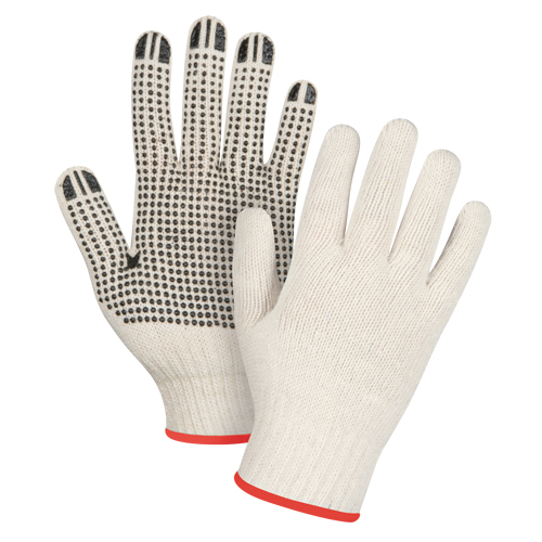 Gants l&eacute;gers tricot&eacute;s &agrave; pois, Poly/coton, Un c&ocirc;t&eacute;, Calibre 7, Petit M & M Nord Ouest Inc