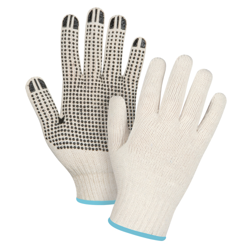 Gants l&eacute;gers tricot&eacute;s &agrave; pois, Poly/coton, Un c&ocirc;t&eacute;, Calibre 7, T-Grand M & M Nord Ouest Inc