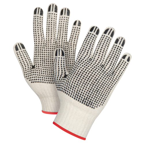 Gants tricot&eacute;s de poids lourd &agrave; deux c&ocirc;t&eacute;s avec pois, Poly/coton, Deux c&ocirc;t&eacute;s, Calibre 7, Petit M & M Nord Ouest Inc