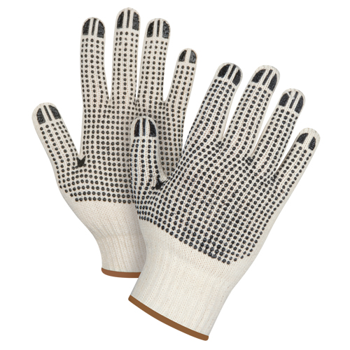 Gants tricot&eacute;s de poids lourd &agrave; deux c&ocirc;t&eacute;s avec pois, Poly/coton, Deux c&ocirc;t&eacute;s, Calibre 7, Grand M & M Nord Ouest Inc