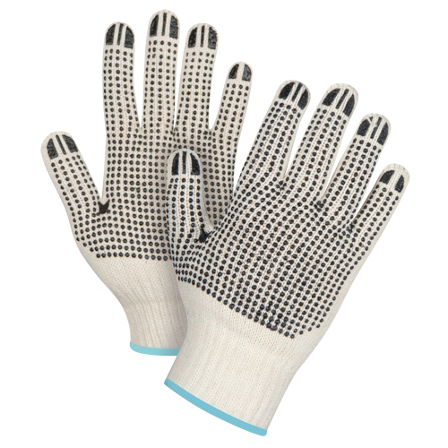 Gants tricot&eacute;s de poids lourd &agrave; deux c&ocirc;t&eacute;s avec pois, Poly/coton, Deux c&ocirc;t&eacute;s, Calibre 7, T-Grand M & M Nord Ouest Inc