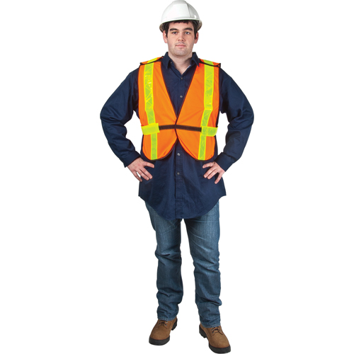 Standard-Duty Safety Vest, High Visibility Orange, Medium, Polyester M & M Nord Ouest Inc