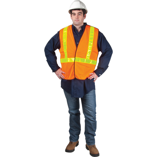 5-Point Tear-Away Traffic Safety Vest, High Visibility Orange, Medium, Polyester M & M Nord Ouest Inc