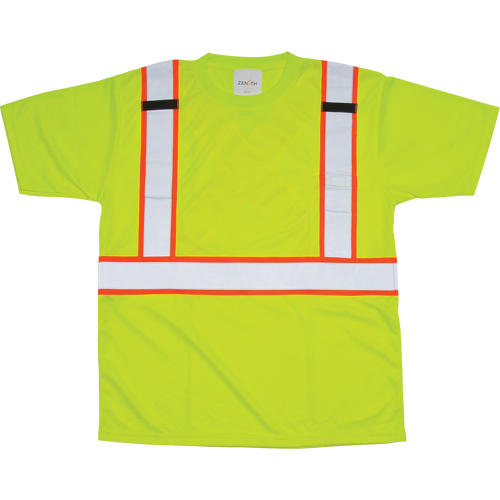 T-shirt conforme &agrave; la CSA, Polyester, Moyen, Jaune lime haute visibilit&eacute; M & M Nord Ouest Inc