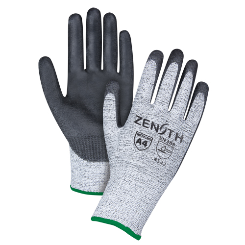 Gants &eacute;lastiques sans coutures r&eacute;sistants &agrave; la coupe, Taille Moyen/8, Calibre 13, Rev&ecirc;tement Polyur&eacute;thane, Enveloppe en PEHP, ANSI/ISEA 105 niveau 4/EN 388 niveau 5 M & M Nord Ouest Inc