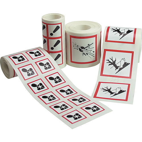 GHS Pictogram Labels, Vinyl, Roll, 4" L x 4" W M & M Nord Ouest Inc