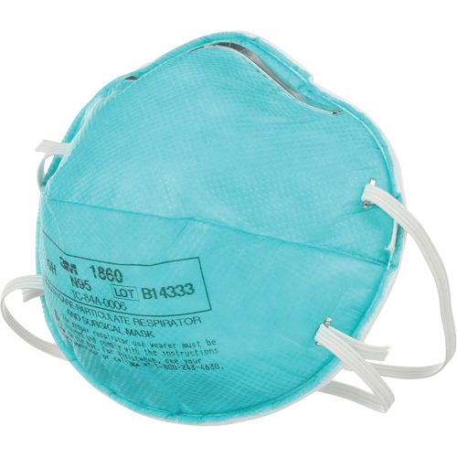 Respirateur 1860 contre les particules pour les soins de la sant&eacute;, N95, Certifi&eacute; NIOSH M & M Nord Ouest Inc