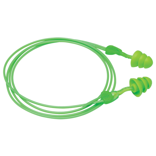 Bouchons d'oreilles r&eacute;utilisables Glide Trio, Avec cordon, Vrac - &agrave; nu, 27 dB NRR, Taille unique M & M Nord Ouest Inc