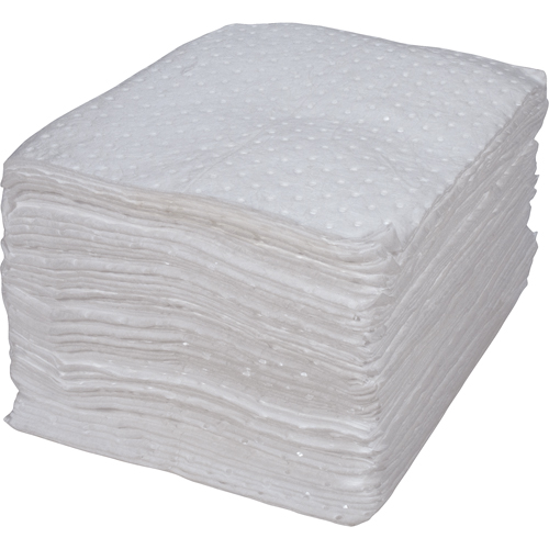 Feuilles absorbantes li&eacute;es de premi&egrave;re qualit&eacute;, Huile seulement, 15" x 17", 25 gal. d'absorption M & M Nord Ouest Inc