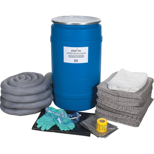 Large-Capacity Spill Kit, Universal, Drum, 30 US gal. Absorbancy M & M Nord Ouest Inc