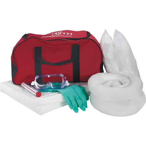 Trousse de lutte contre les d&eacute;versements pour v&eacute;hicules, Huile seulement, Sac, Absorbance de 10 gal. US M & M Nord Ouest Inc