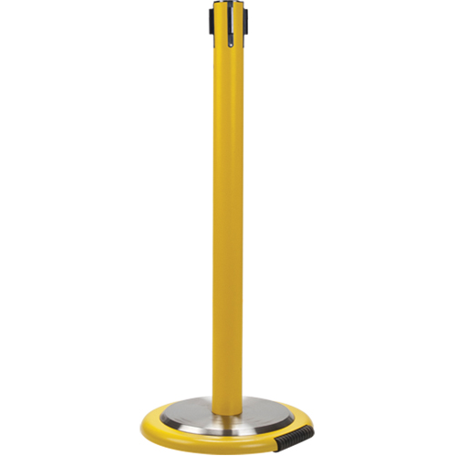 Poteau r&eacute;cepteur pour barri&egrave;res sur pieds pour le contr&ocirc;le des foules avec roues, Hauteur de 35", Jaune M & M Nord Ouest Inc