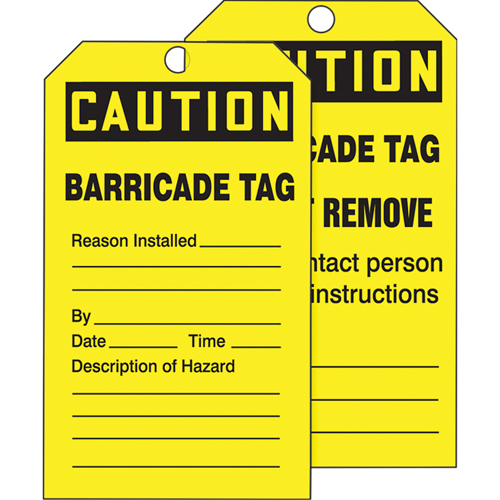 Tags By-The-Roll Safety Tags, Cardstock, 3" W x 6-1/4" H, English M & M Nord Ouest Inc